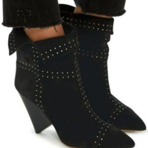 Isabel Marant Lizynn suede black studedd boots sz 39
